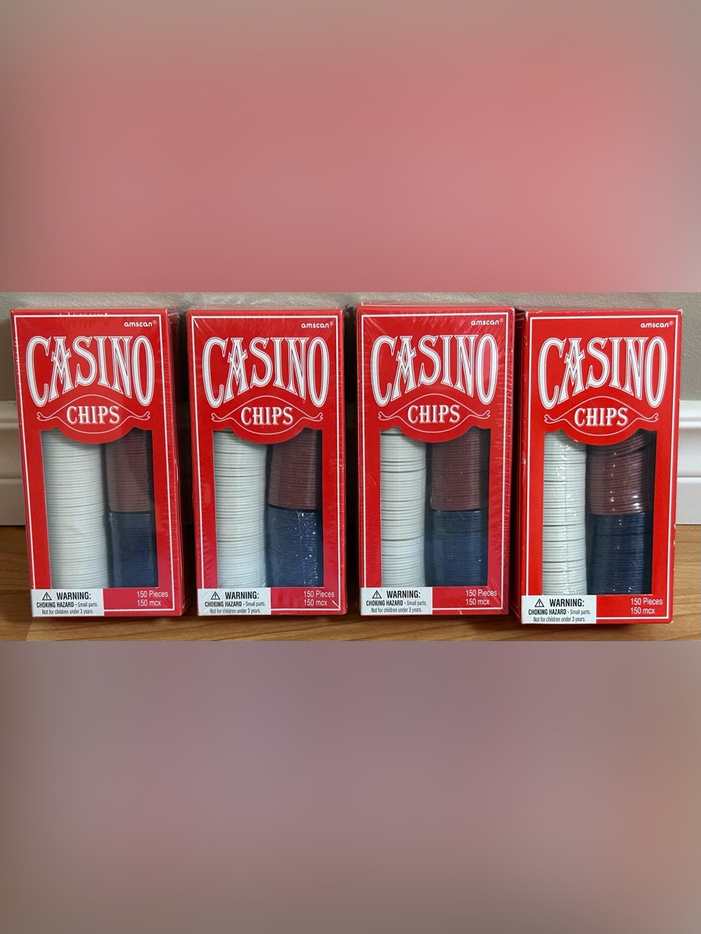 Unopened Amscan Casino Chips Pack 150 Count.